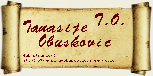 Tanasije Obušković vizit kartica